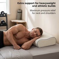 Oreiller de fitness européen et américain en mousse à mémoire de forme pour le soutien du cou, à rebond lent, conception spatiale, double contour, pour la colonne cervicale