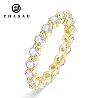 Bague en or plaqué 14 carats pour femme, alliance de mariage éternelle 3 mm 0,1 ct, bague de fiançailles empilable en moissanite pour femme, prix d'usine