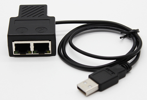 Adaptador Divisor Hembra Doble RJ45 de 1 a 2 Puertos con Cable de Alimentación USB - Product Image 4