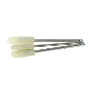 Spatula silikon putih kualitas tinggi dengan peralatan dapur pegangan baja tahan karat untuk alat membuat kue