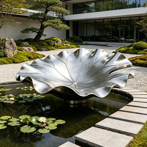 Escultura Grande de Acero Inoxidable con Forma de Ola Fluida Abstracta, Decoración Moderna para Jardín <span class=keywords><strong>Zen</strong></span>, Villa o Exteriores - Product Image 4