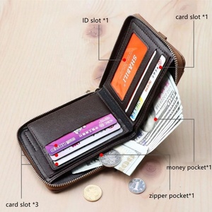 Men <b>Wallet</b> Zipper Leather <b>Card</b> <b>Holder</b> PU <b>Wallets</b> Vintage Leather <b>Card</b> <b>Wallet</b> for Man Lady Novelty Purse - Product Image 2