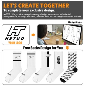 कस्टम कैजुअल जैक्वार्ड नोल्ड लोगो क्रू कॉटन स्पोर्ट्स पुरुषों के लिए सफेद काले कस्टम ब्रांड मोजे - Product Image 6