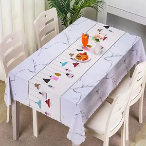 Mantel de mesa completo de mármol blanco con luz rosa, venta al por mayor