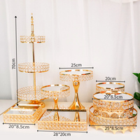 Bestseller 9-teiliges Set Gold Aluminiumlegierung Hochzeitsdekoration Zubehör Dessert-Tisch Präsentationsset Hochzeitstortenständer