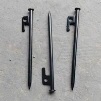 Piquets de tente de camping en acier robuste avec tige spirale et capuchon, têtes à motif quadrillé, piquets d'extérieur de qualité industrielle