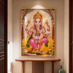 Caligrafía Árabe Islámica Extra Grande, Arte de Pared Impreso en Lienzo, Decoración para el Hogar y Hoteles, Cuadros para Habitaciones Musulmanas, Pintura de Porcelana con Cristales LED - Product Image 6