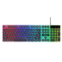 Clavier filaire de jeu T-WOLF T11, 104 touches, touches rétro-rondes, clavier LED de jeu, style punk, sensation mécanique