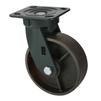 Roue pivotante industrielle robuste en fonte de 8 pouces (200 mm) avec frein latéral, capacité 950 kg, roue entièrement en fer