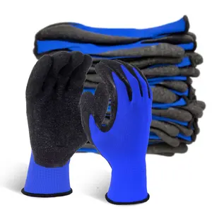 Factory Wholesale Firm Grip Anti Slip Crinkle Latex Coated Construction Gloves Industrial Safety Latex Coated Work Gloves