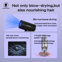 Sèche-cheveux professionnel compact 1800W BLDC sans balais, vent puissant, technologie ionique à très haute vitesse, coiffage