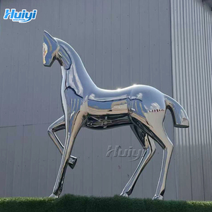 Outdoor Park Dekoration Modern Style Metall Tiers tatue Lebensgröße Edelstahl Springpferd Skulptur - Product Image 5