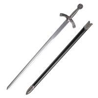 Épée jouet médiévale européenne du 12e siècle, chevalier templier, en alliage de zinc argenté antique