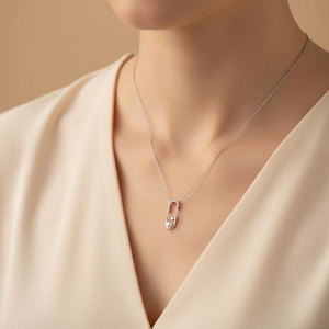 High Quality Elegant Design Fine Jewelry 18K Solid White Gold Natural Pearl With Natural Diamond Pendant <b>Necklace</b> Gift For Women - Product Image 4