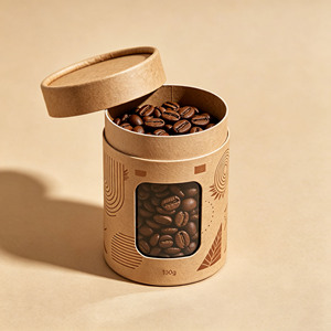 Emballage personnalisé pour thé et café, tube en papier cylindrique rond de qualité supérieure, recyclable avec fonction d'estampage pour les boissons - Product Image 3