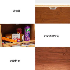 Caja de Pan de Bambú, Contenedor de Almacenamiento de Alimentos de Madera, con Niveles Ajustables, para la Encimera de la Cocina - Product Image 4