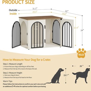 Cross-border best-selling indoor wooden dog house for <b>medium</b> and large pet dogs, spacious double-door, suitable for all seasons. - Product Image 5
