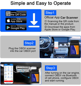 Outil de diagnostic de véhicule Scanner de véhicule Entrepôt USA Outil de diagnostic automobile universel OBD2 V03H4 BLE4.0 Lecteur de code OBD2 - Product Image 6