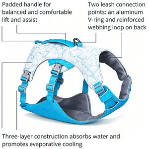 <b>Pet</b> Dog <b>Harness</b> Cooling Vest for Small Large Dogs Cats Summer Outdoor Walking Training Adjustable <b>Pet</b> Chest Cooling Vest <b>Harness</b> - Product Image 4