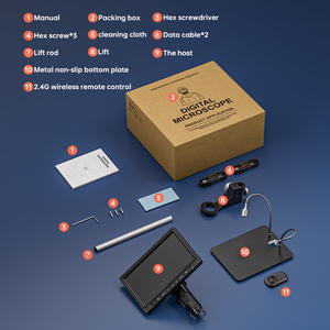 סוללה גדולה 10.1 אינץ צ 'יפס מסך מגע גדול סרט תמונה מיקרוסקופ 12mp עם תאורה מילוי כפול - Product Image 6