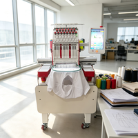 Machine à broder multi-aiguilles avancée, informatisée, à tête unique, pour vêtements et casquettes personnalisés