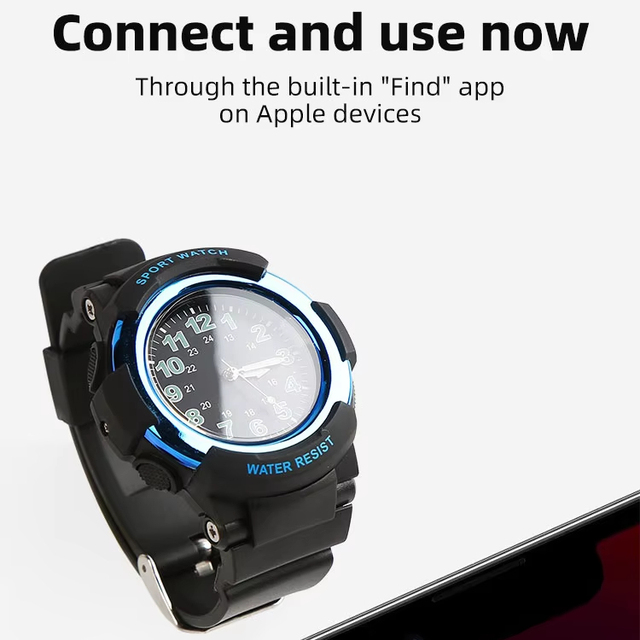 Children's Quartz Watch with Positioning IP68 Waterproof Compatible for Find Hub for IOS Android One-Year Battery Life