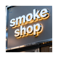 Letrero Luminoso 3D con Iluminación Frontal para Exteriores, Letrero Luminoso para Tienda de Cigarrillos, Letrero Iluminado para Fachada de Tienda, Letrero para Edificio de Empresa