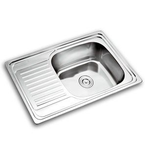 Évier de cuisine 80x50cm Évier de lavage poli Conception graphique en acier inoxydable Évier de cuisine moderne fabriqué <span class=keywords><strong>à</strong></span> la <span class=keywords><strong>machine</strong></span> Bol unique 200pcs - Product Image 1