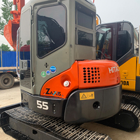 Excavator Bekas Hitachi ZX55 Model 2023 5.5 Ton Kapasitas Bucket 0.2m Motor Bearing Engine Gearbox Pompa Gear Kondisi Prima