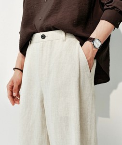 Pantaloni Harem <span class=keywords><strong>da</strong></span> <span class=keywords><strong>Uomo</strong></span> 100% <span class=keywords><strong>Lino</strong></span> <span class=keywords><strong>di</strong></span> Alta Qualità, alla Moda, Casual, Traspiranti, a Vita Media, Popolari, Tinta Unita - Product Image 3