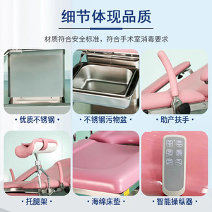 Electric Gynecological Operating Table Medical Grade Stainless Steel CE Certified Examination Chair For Clinic Use - Product Image 2