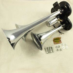 Universal 4 Trompettes <span class=keywords><strong>12V</strong></span>/24V 150DB Loud Musical Air Horn Speaker Train Air Horns Kit Max Pour Camion Voitures SUV Bateau <span class=keywords><strong>Tracteur</strong></span> - Product Image 5
