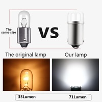 Ampoule led multicolore DC 12V BA9S 3030 1W-L, Spot de voiture, étanche, feu de recul, lampe de lecture, lampe de porte pour voiture