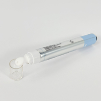 Tube cosmétique 3-en-1 en alliage de zinc avec logo personnalisé, vide, pour brillant à lèvres et sérum pour les yeux, emballage en plastique et aluminium pour soins de la peau