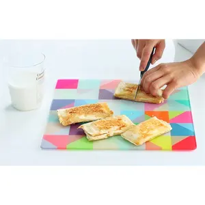 30*40cm rectang glass cutting board Heat press printed blank tempered glass cutting board for home decoration