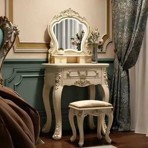 Multifunctional European Princess <b>Dressing</b> <b>Table</b>, Integrated <b>Storage</b> Cabinet Makeup Desk, Ideal <b>for</b> Small Apartment & Bedroom - Product Image 4