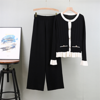 Ensemble tricoté élégant et formel pour femme : pull décontracté et pantalon, collection Hiver 2026