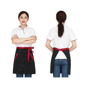Customizable Unisex Korean-style <b>Half</b>-length Canvas <b>Aprons</b> Eco-friendly/Durable/Washable Custom Logo for Coffee Shops Cake Shops - Product Image 1