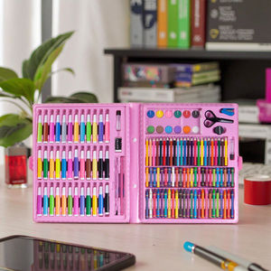 Promotion : Ensemble de 150 crayons d'art en plastique, pinceaux de dessin aquarelle, crayons de couleur, marqueurs obliques, encre permanente <span class=keywords><strong>pour</strong></span> papier, cadeau - Product Image 4