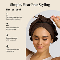 Nouveau Bandeau Élastique Simple Non Chauffant pour Boucler les Cheveux, Bandeau de Yoga Multicolore 23CM pour la Santé des Cheveux