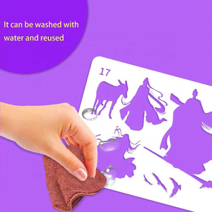 Juego de plantillas de dibujo para niños, Set de plantillas de plástico con diferentes patrones para dibujo de <span class=keywords><strong>dinosaurios</strong></span> de bosque, Océano, serie 70 - Product Image 5