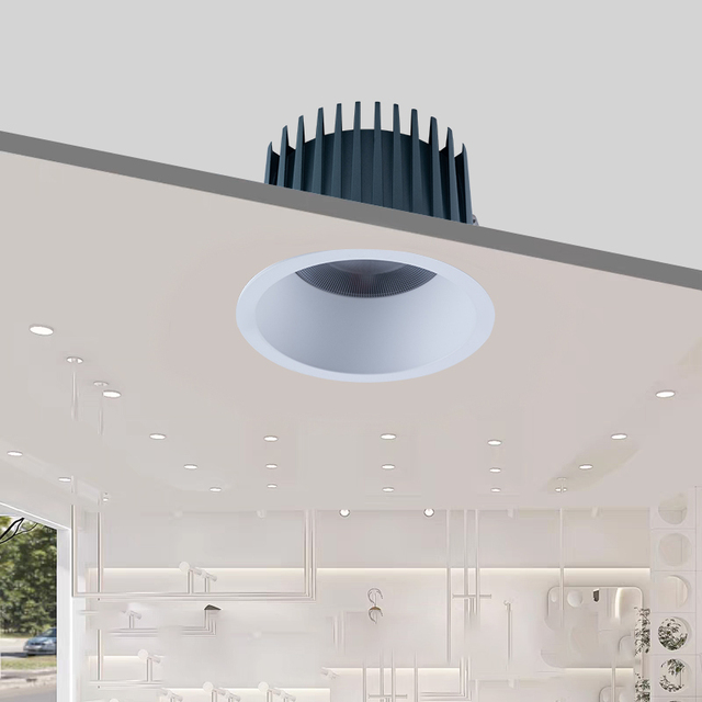 Anti Glare Flicker Free High CRI High Lumens 15W LED COB Downlight Pure Aluminum Round Recessed Ceiling Downlights