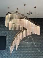 Décoration intérieure au design moderne Lobby d'hôtel Bar Villa Escalier Lobby Lustres LED en verre de luxe