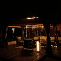 Pergola moderne en aluminium 10x13 imperméable avec moustiquaire et rideaux pour terrasses, jardins, pelouses - Mobilier d'extérieur