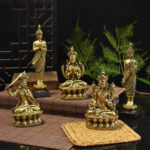 Cuivre <span class=keywords><strong>Bouddha</strong></span> Statue Résine Ornements Décoration de La Maison Debout <span class=keywords><strong>Bouddha</strong></span> Assis <span class=keywords><strong>Bouddha</strong></span> Entrée Zen Ornements Décoration - Product Image 3