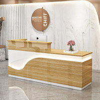 Comptoir extensible multifonctionnel moderne en bois/MDF pour hôtel, salon de beauté, magasin de vêtements, bar, avec bande lumineuse