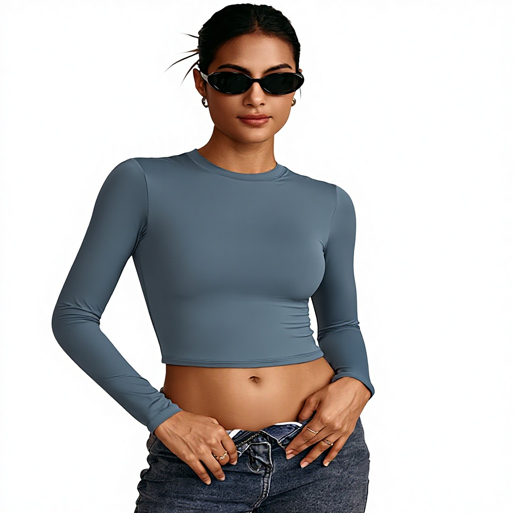 LIMVP OEM ODM Women's Fashion Quick Dry Long Sleeve Sports T-Shirt Spandex/Nylon Solid Pattern for Yoga Pilates Running Top