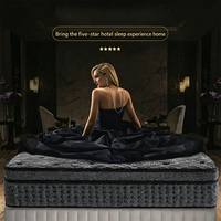 Matelas Grand Format Rafraîchissant en Mousse à Mémoire de Forme au Latex, à Ressorts Ensachés Nid d'Abeille, avec Couche Souple au Charbon de Bambou, Enroulable pour Hôtels et Domicile