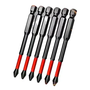 Vàng Đen Thép siêu cứng chéo bit điện công nghiệp screwdriver bit với chống trượt tác động mô-men xoắn đầu