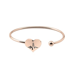 สร้อยข้อมือพยาบาลลายคลื่นหัวใจ EKG ดีไซน์โดดเด่น เครื่องประดับแฟชั่น - Product Image 1